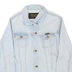 WRANGLER Womens Light Blue Denim Cotton Blend Button Jacket L Casual Classic