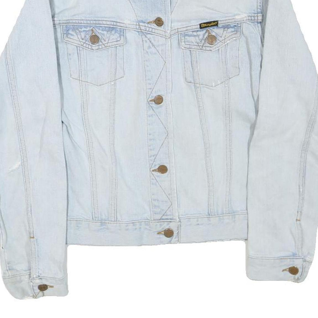 WRANGLER Womens Light Blue Denim Cotton Blend Button Jacket L Casual Classic