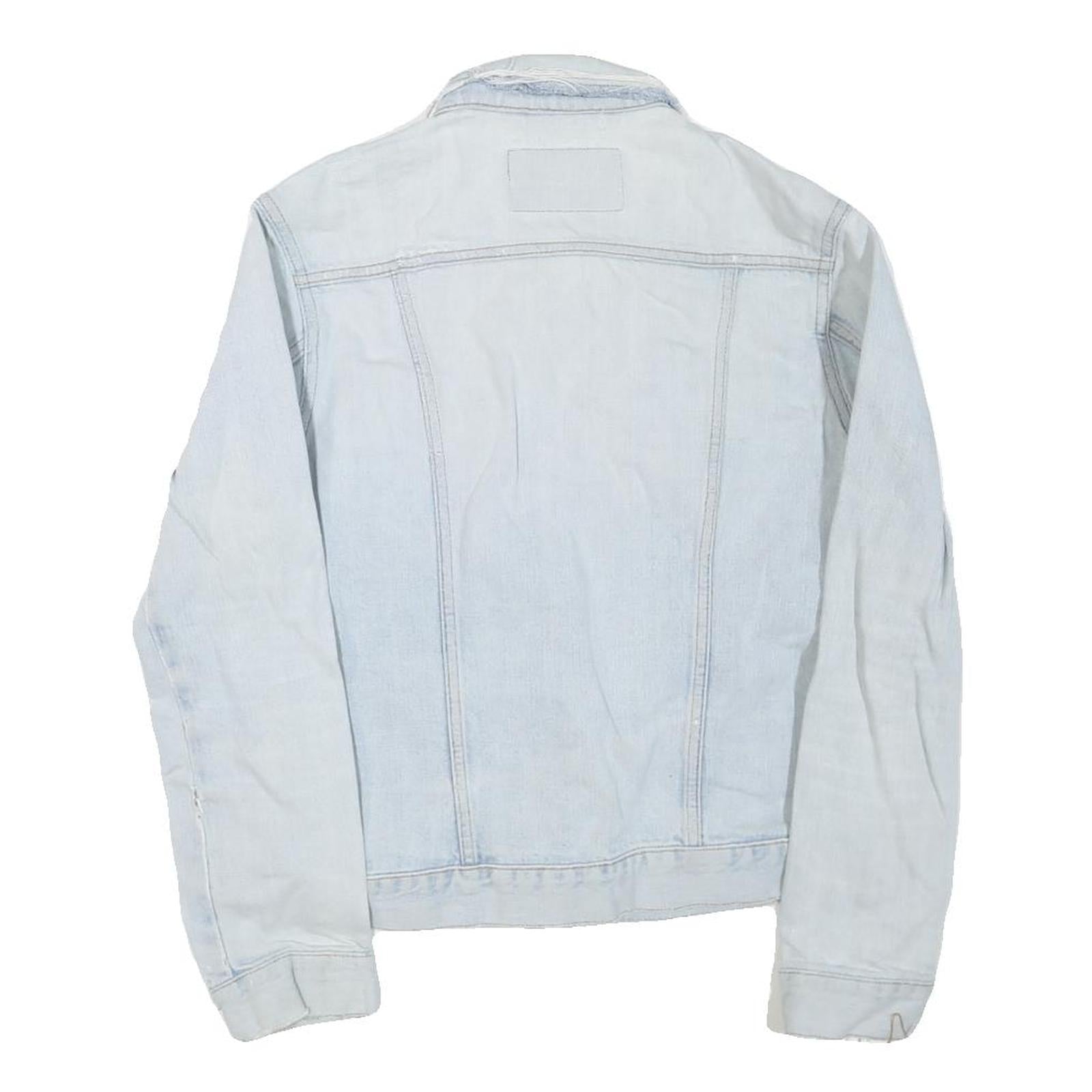 WRANGLER Womens Light Blue Denim Cotton Blend Button Jacket L Casual Classic