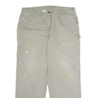 CARHARTT Mens Cotton Beige Regular Straight Leg Trousers W40 L30 Workwear