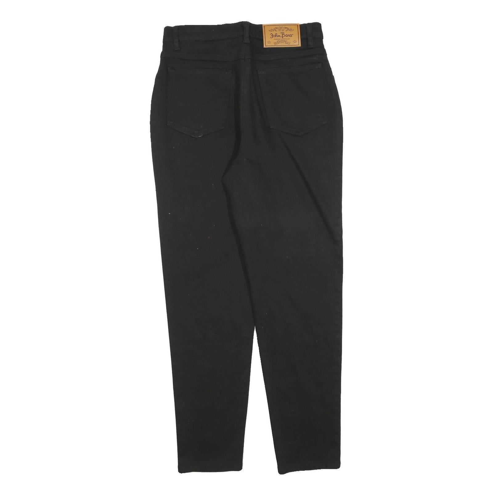 JOHN BANER Womens Jeans Black Regular Skinny Denim Dark W28 L28 Classic Fit Zip