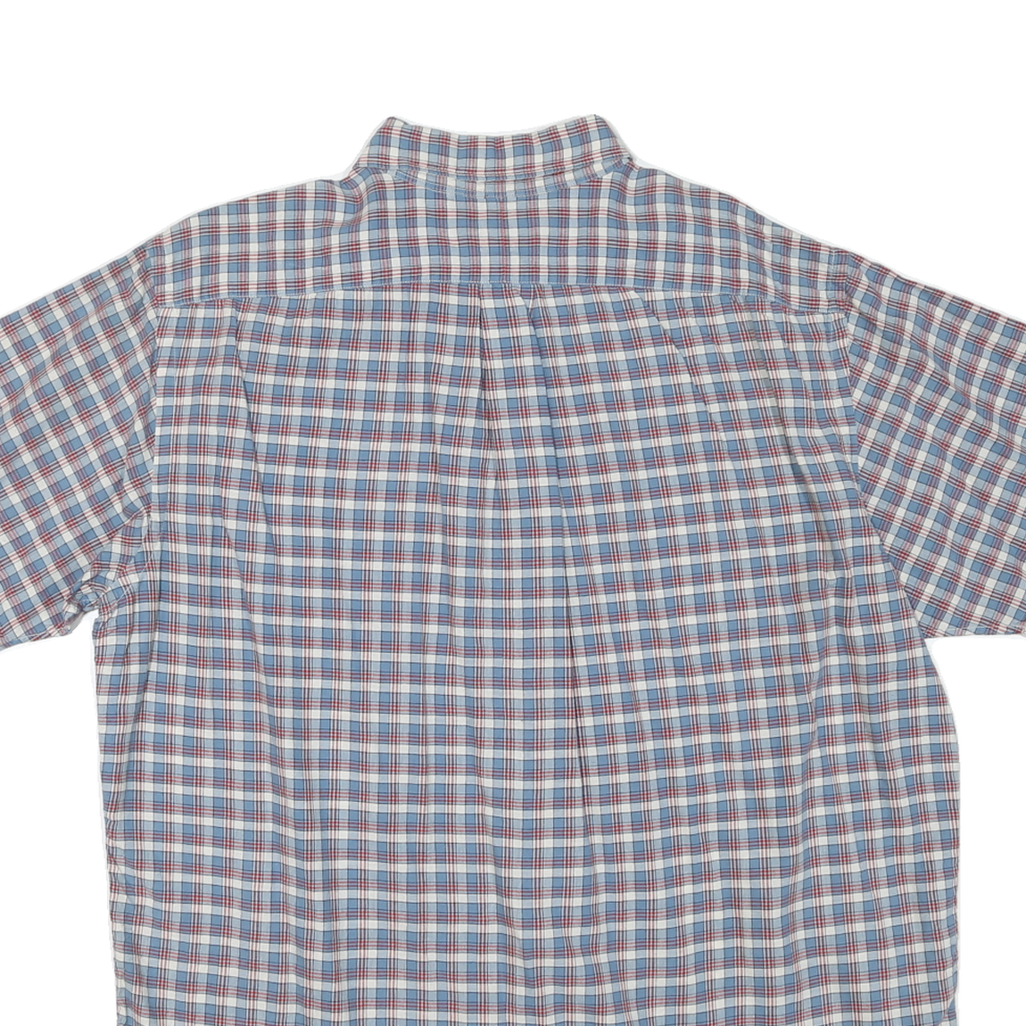 RALPH LAUREN Mens Blue Red Check Short Sleeve Shirt L Classic Cotton Blend