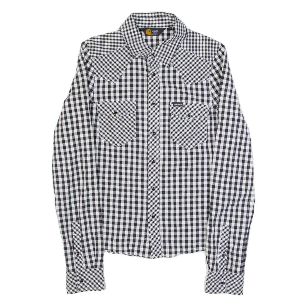 CARHARTT Mens Shirt Black Gingham Long Sleeve S