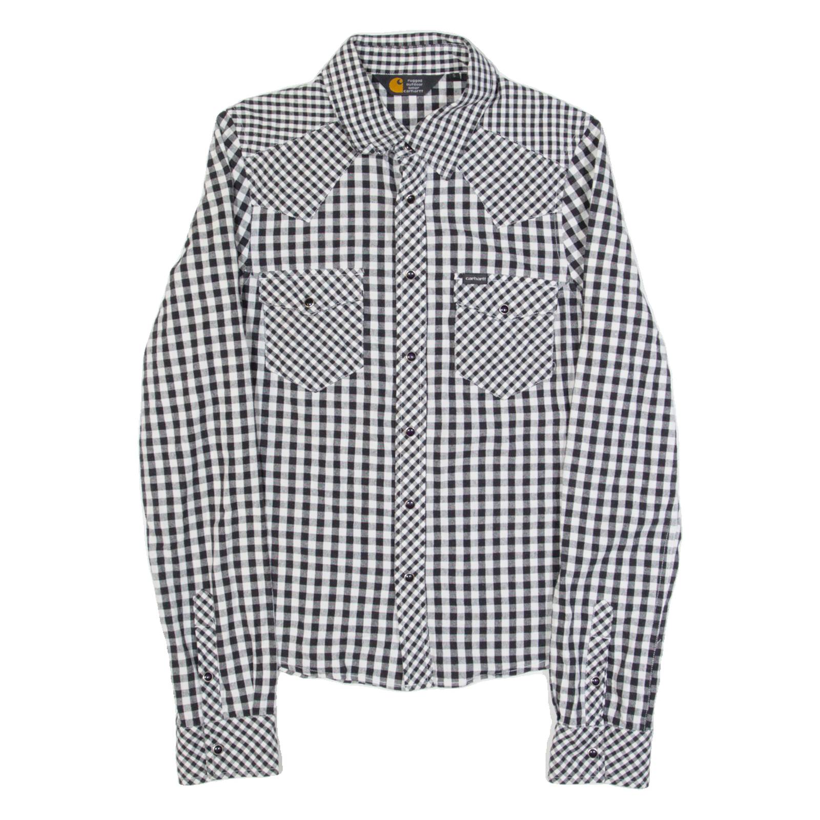 CARHARTT Mens Shirt Black Gingham Long Sleeve S