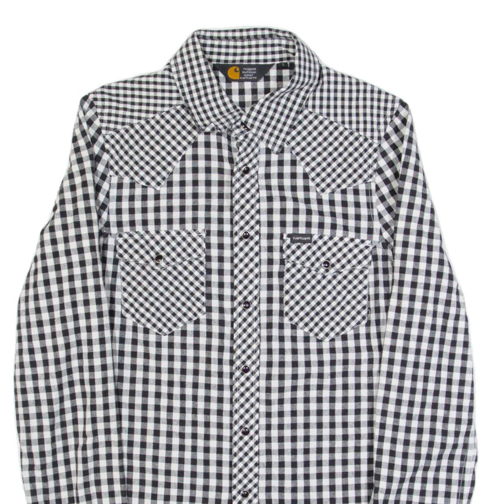 CARHARTT Mens Shirt Black Gingham Long Sleeve S