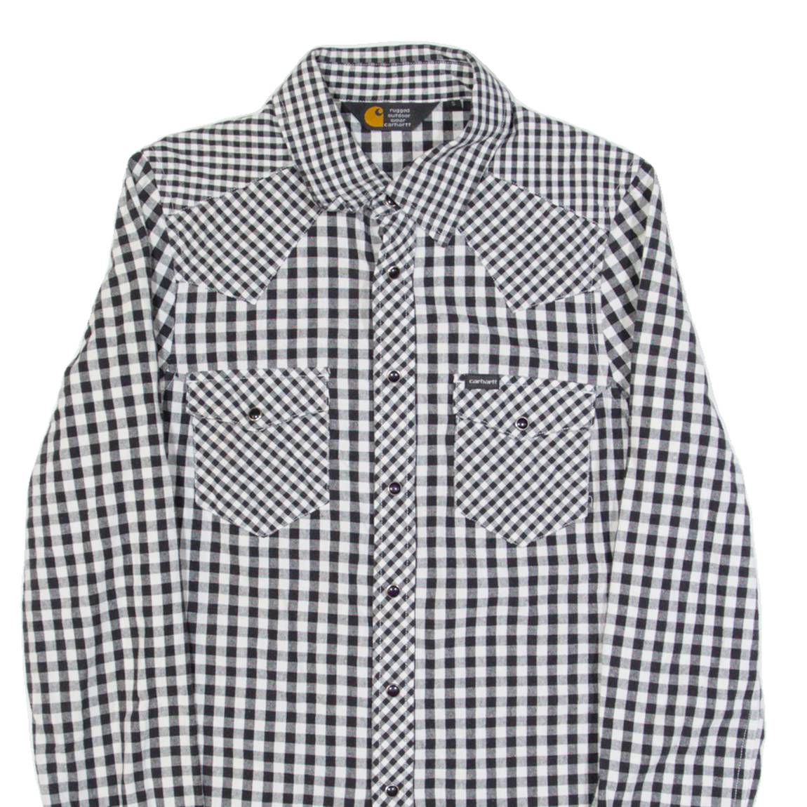 CARHARTT Mens Shirt Black Gingham Long Sleeve S