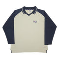 FILA Mens Navy & Cream Cotton Blend Patterned Pullover Crew Neck Basic Knit XL