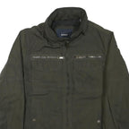 DKNY Mens Black Bomber Jacket XS Cotton Blend Zip Plain Casual Lightweight