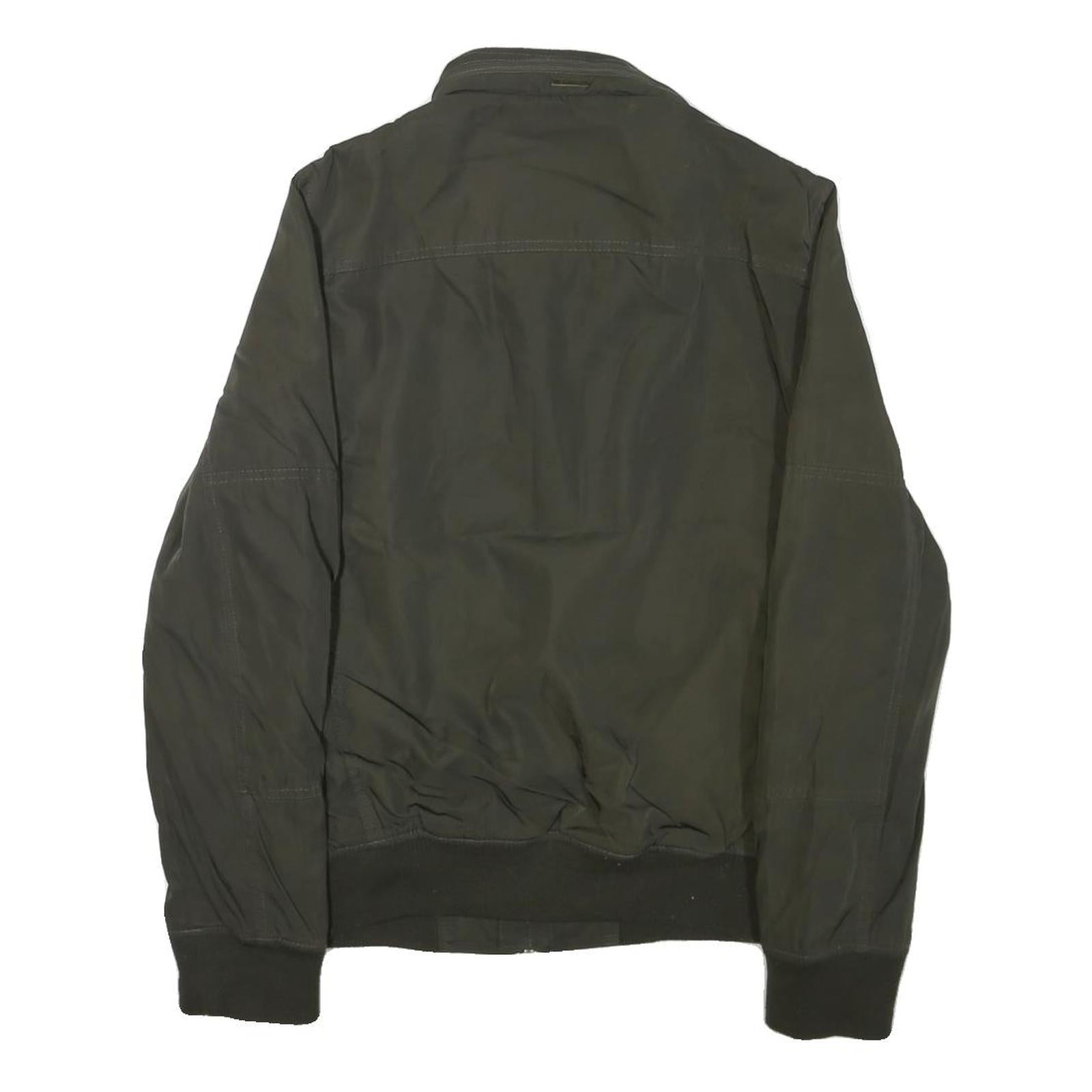 DKNY Mens Black Bomber Jacket XS Cotton Blend Zip Plain Casual Lightweight