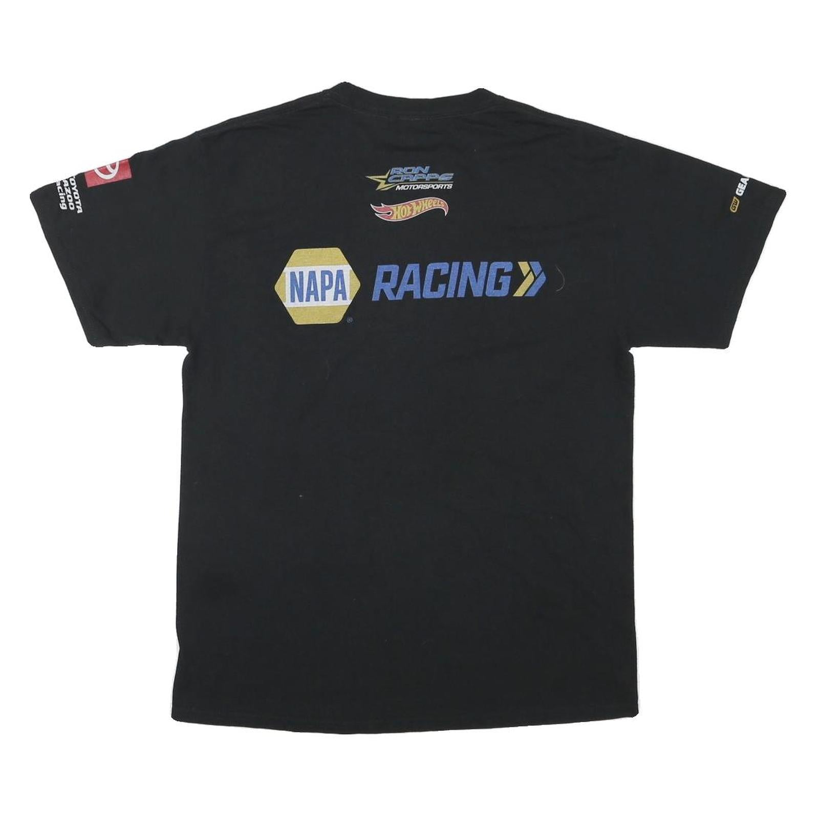 PORT AND COMPANY Mens Black Racing Graphic T-Shirt M Short Sleeve Crew Neck