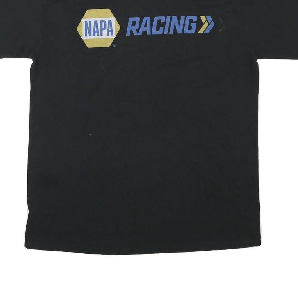 PORT AND COMPANY Mens Black Racing Graphic T-Shirt M Short Sleeve Crew Neck
