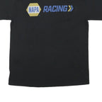 PORT AND COMPANY Mens Black Racing Graphic T-Shirt M Short Sleeve Crew Neck