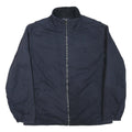 NAUTICA Mens Navy Blue Cotton Blend Zip Jacket L Plain Casual Outerwear