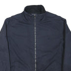 NAUTICA Mens Navy Blue Cotton Blend Zip Jacket L Plain Casual Outerwear