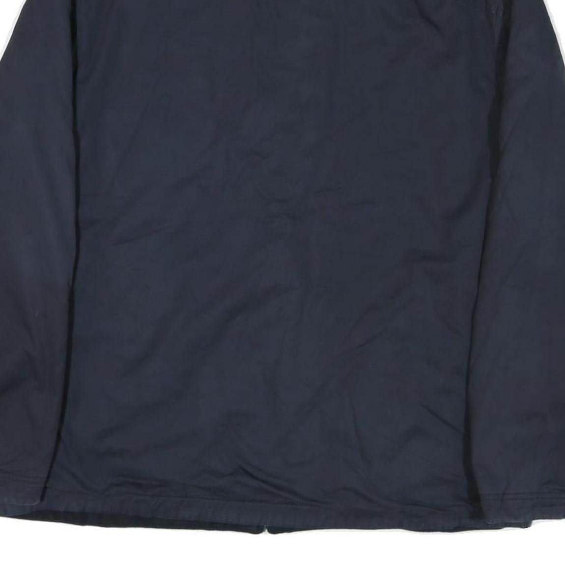 NAUTICA Mens Navy Blue Cotton Blend Zip Jacket L Plain Casual Outerwear