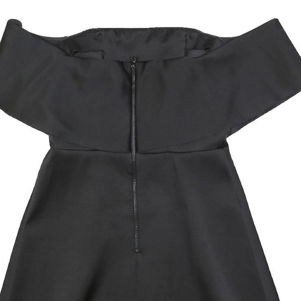 SANDRO Womens Black Fit & Flare Polyester Blend Short Sleeve Short Dress S