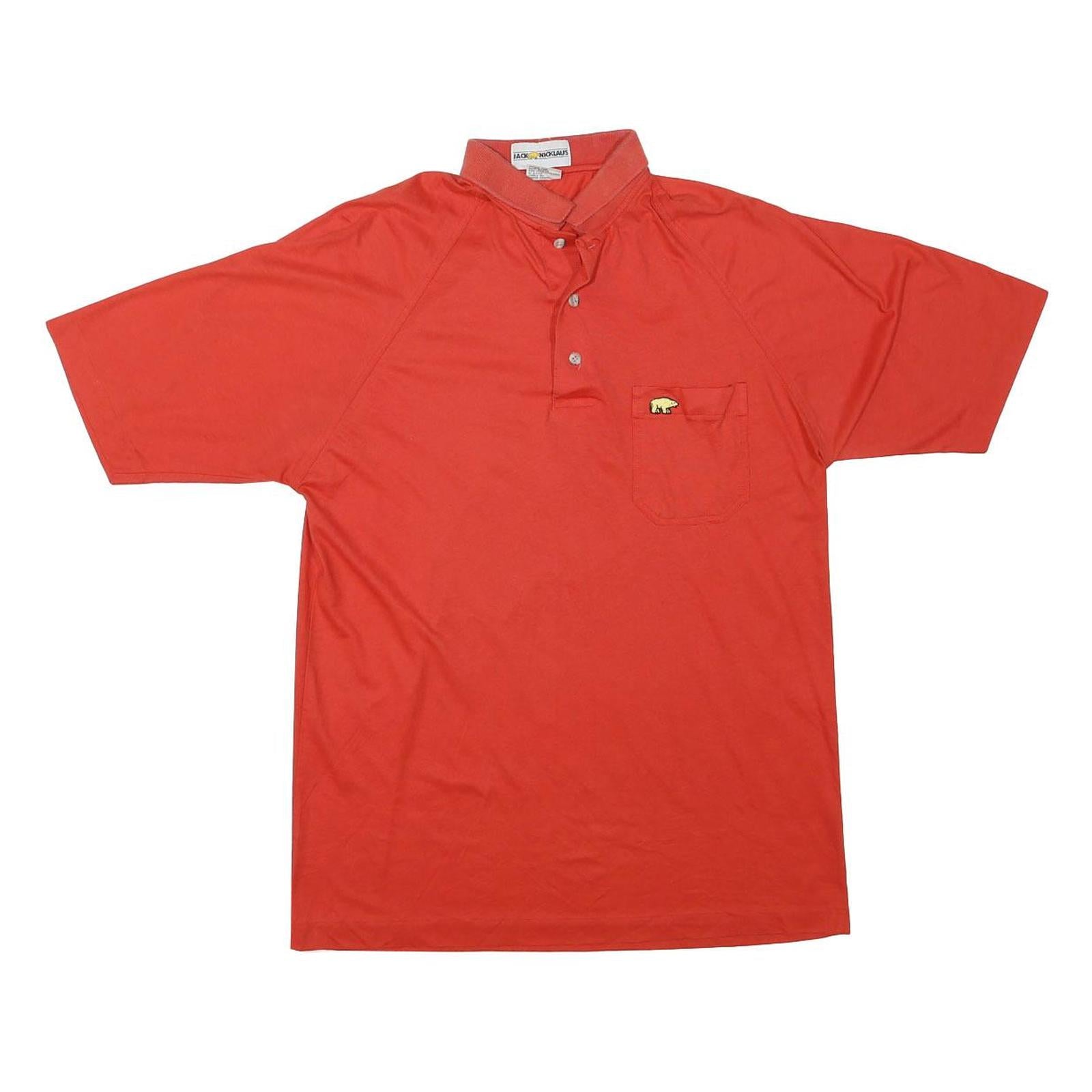 JACK NICKLAUS Mens Red Polo Shirt M Cotton Blend Short Sleeve Plain Pocket