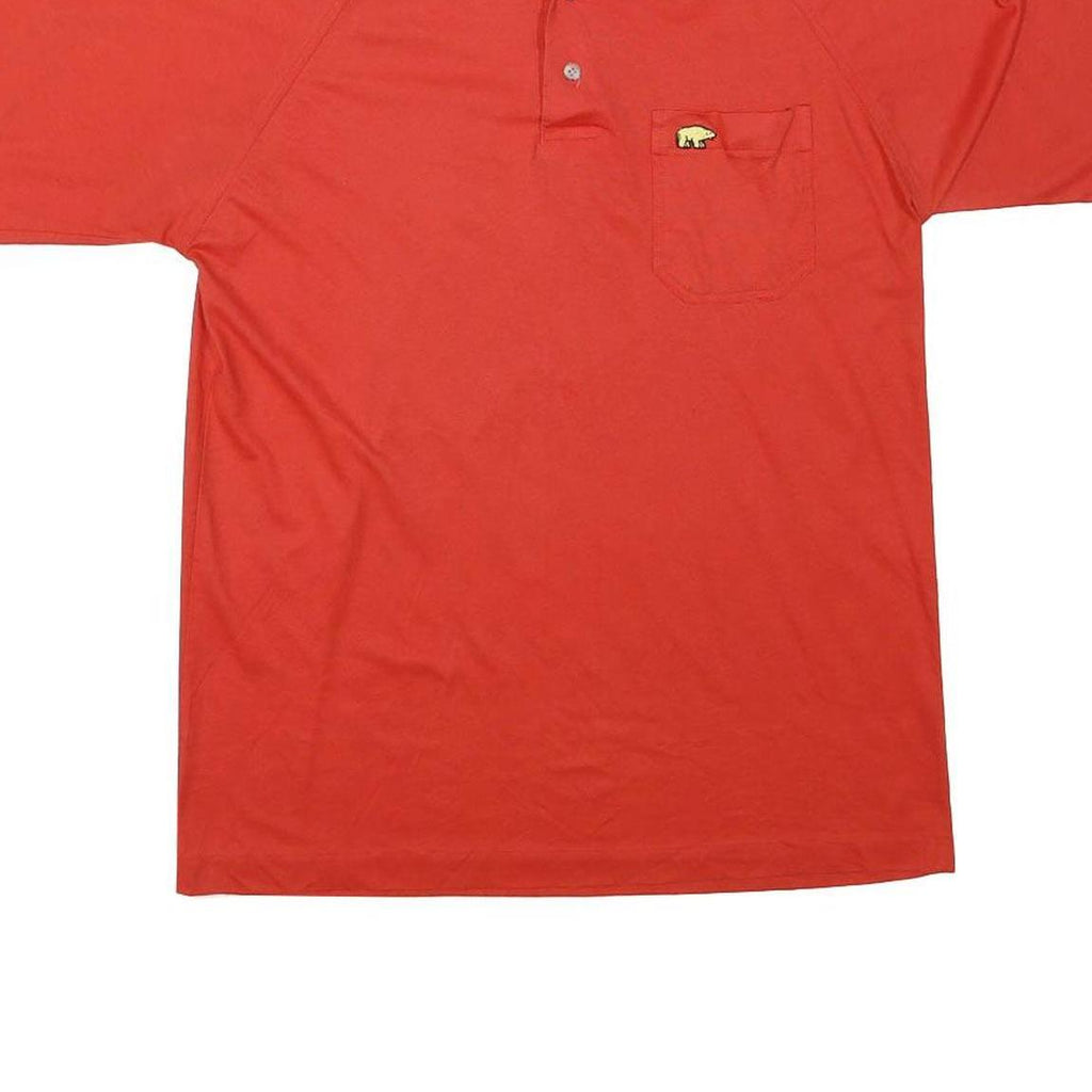 JACK NICKLAUS Mens Red Polo Shirt M Cotton Blend Short Sleeve Plain Pocket