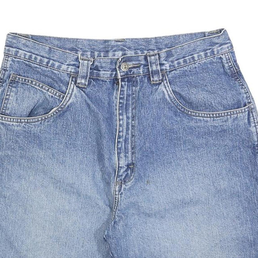 WRANGLER Mens Denim Blue Casual Cargo Shorts M W34 Workwear Relaxed Fit