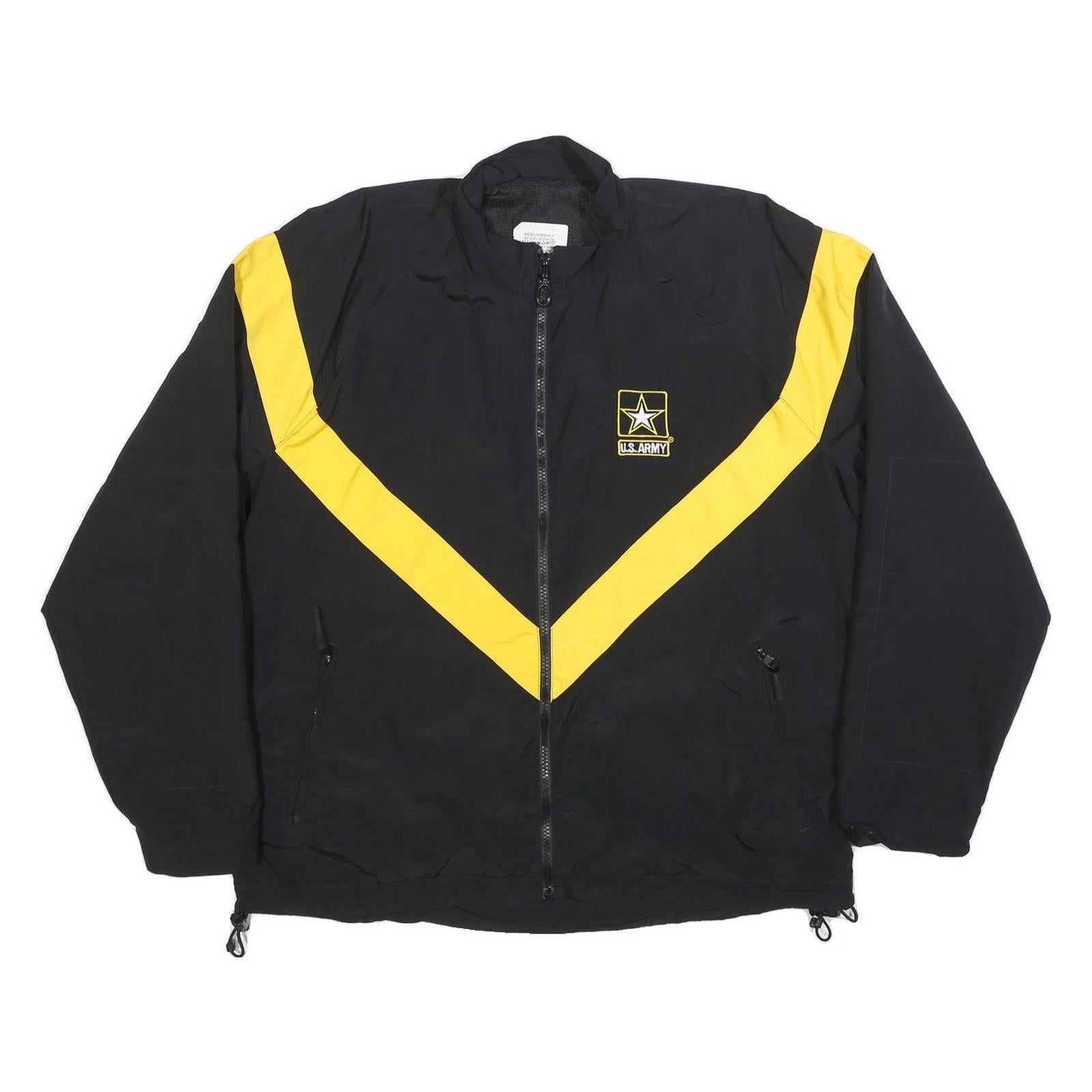 NIB/MDS Mens Black & Yellow U.S. Army Nylon Jacket M Zip Winter Sportswear