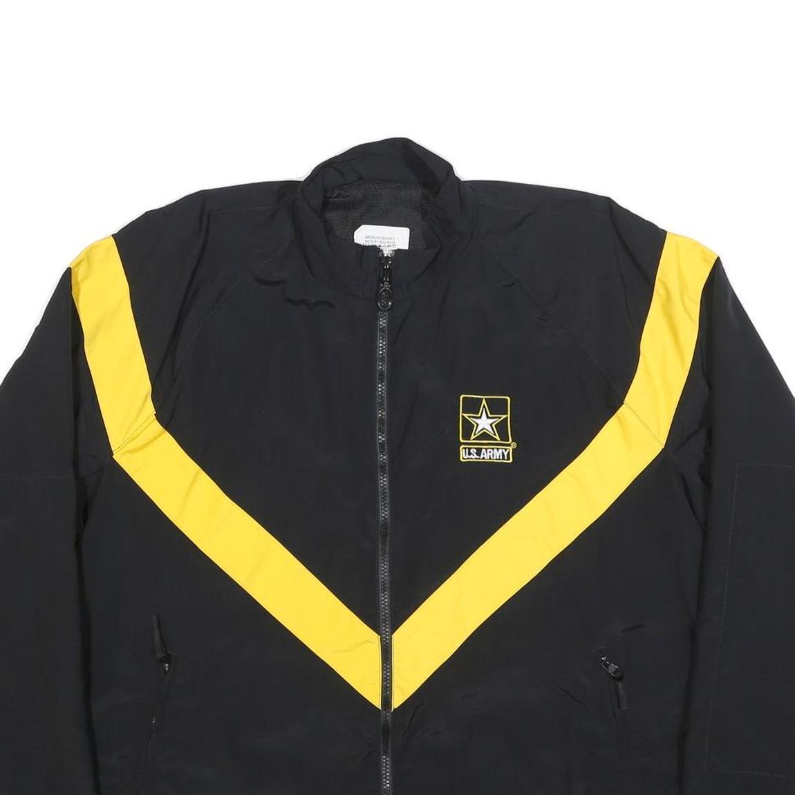 NIB/MDS Mens Black & Yellow U.S. Army Nylon Jacket M Zip Winter Sportswear