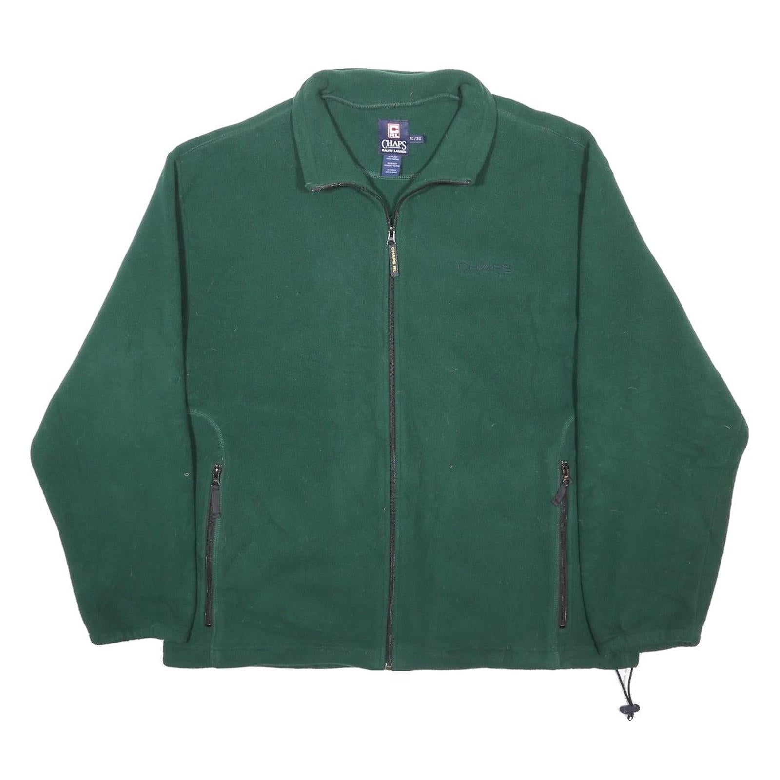 CHAPS RALPH LAUREN Mens Green Classic Jacket XL Polyester Plain Zip Casual