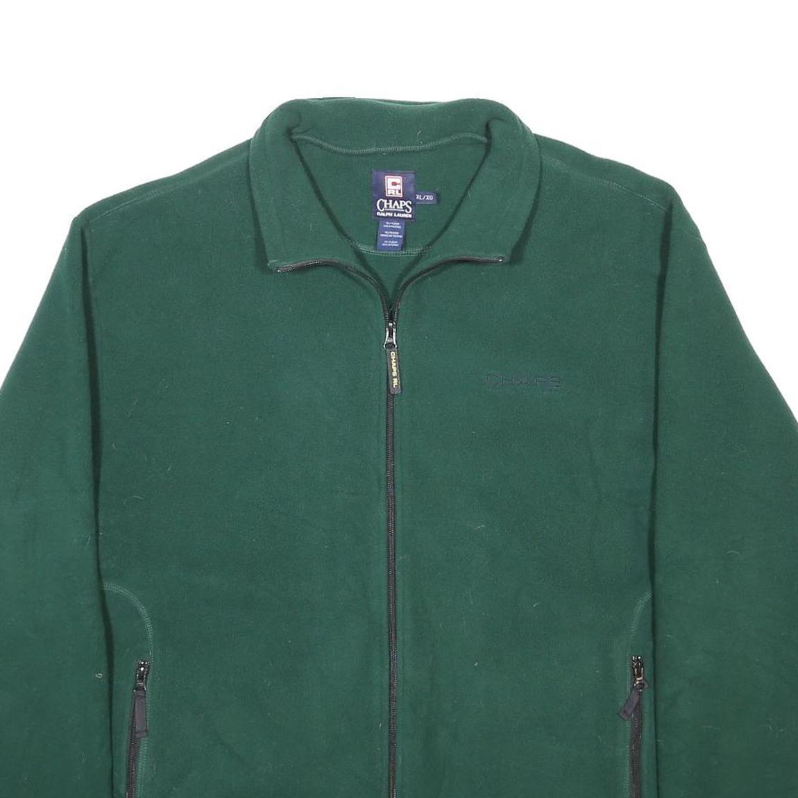 CHAPS RALPH LAUREN Mens Green Classic Jacket XL Polyester Plain Zip Casual