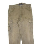 NAUTICA Mens Relaxed Beige Cargo Cotton Blend Zip Trousers W34 L32 Casual