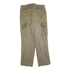 NAUTICA Mens Relaxed Beige Cargo Cotton Blend Zip Trousers W34 L32 Casual