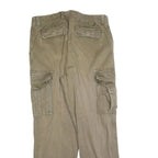 NAUTICA Mens Relaxed Beige Cargo Cotton Blend Zip Trousers W34 L32 Casual