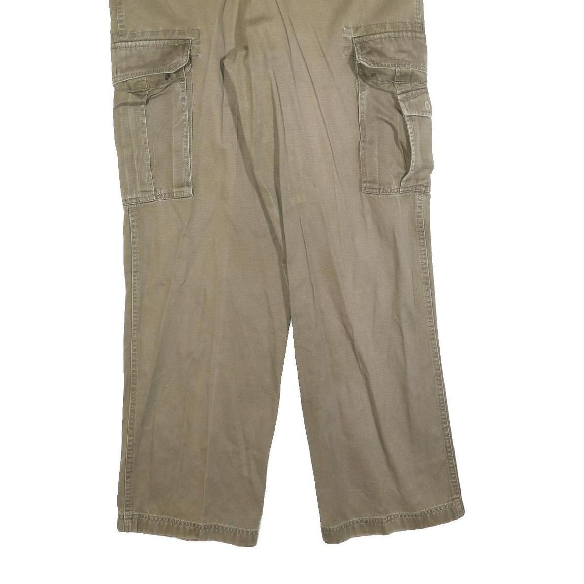 NAUTICA Mens Relaxed Beige Cargo Cotton Blend Zip Trousers W34 L32 Casual