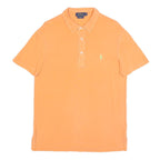 POLO RALPH LAUREN Mens Orange Cotton Blend Short Sleeve Plain M Polo Shirt