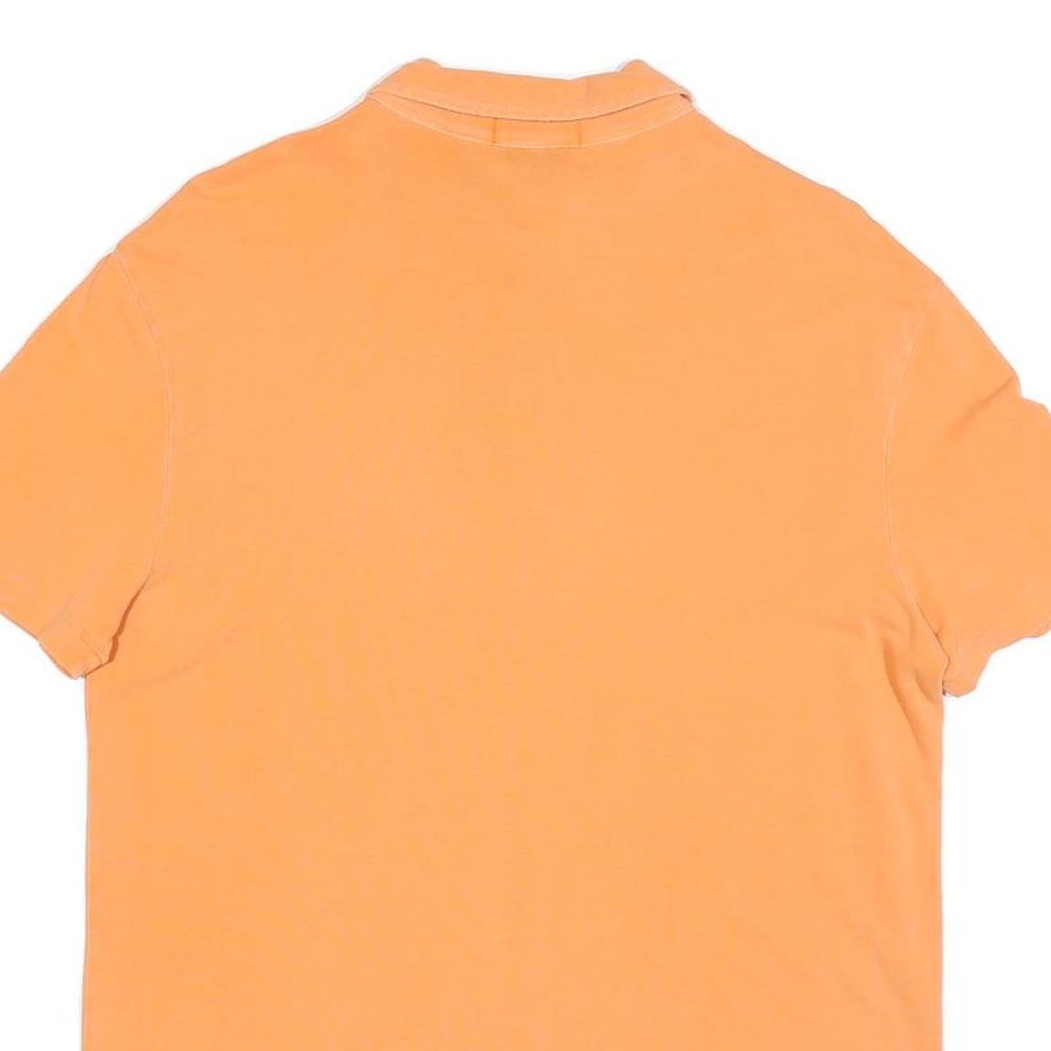 POLO RALPH LAUREN Mens Orange Cotton Blend Short Sleeve Plain M Polo Shirt