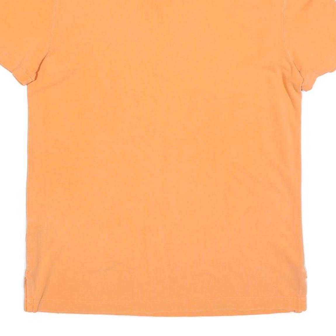 POLO RALPH LAUREN Mens Orange Cotton Blend Short Sleeve Plain M Polo Shirt