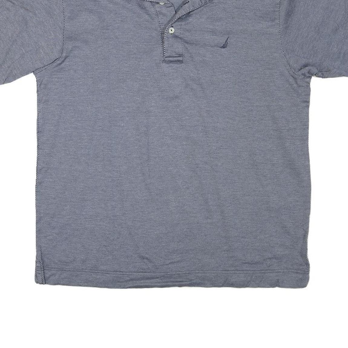 NAUTICA Mens Blue Short Sleeve Plain Polo Shirt M Cotton Blend Casual