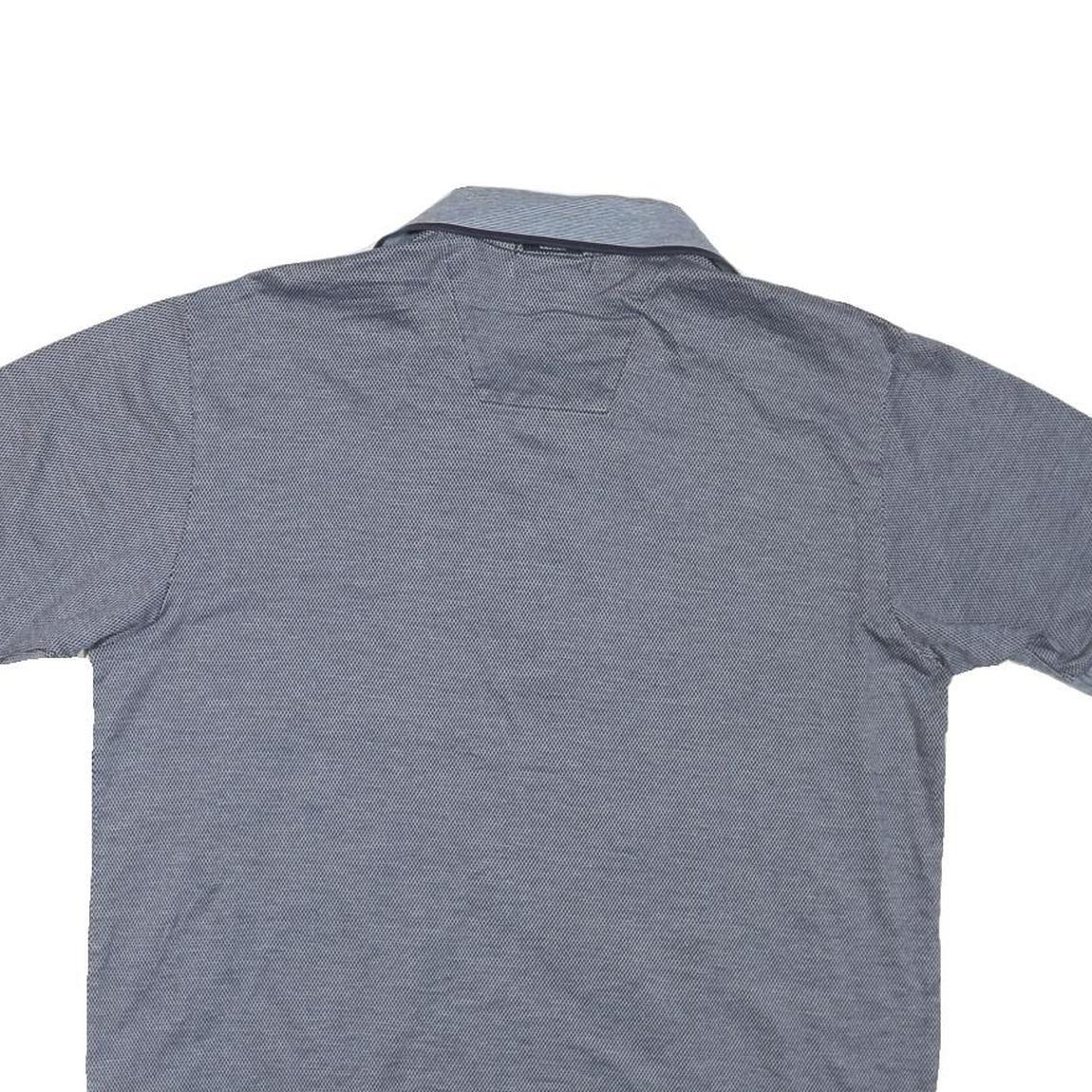 NAUTICA Mens Blue Short Sleeve Plain Polo Shirt M Cotton Blend Casual