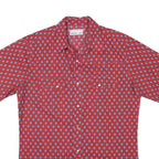 WRANGLER Mens Red Shirt S Cotton Blend Patterned Short Sleeve Casual