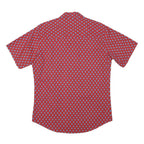 WRANGLER Mens Red Shirt S Cotton Blend Patterned Short Sleeve Casual