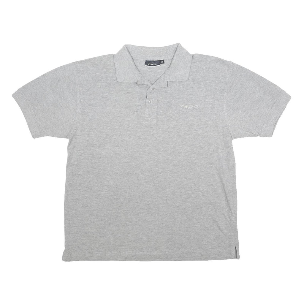 REEBOK Womens Grey Polo Shirt Cotton Short Sleeve M Plain Comfortable