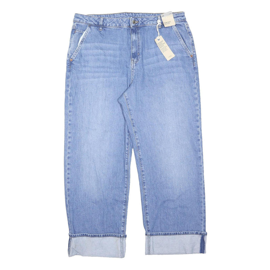 M&S Mens Jeans Blue Regular Straight Denim Light W40 L30 Casual Wear Zip