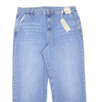 M&S Mens Jeans Blue Regular Straight Denim Light W40 L30 Casual Wear Zip