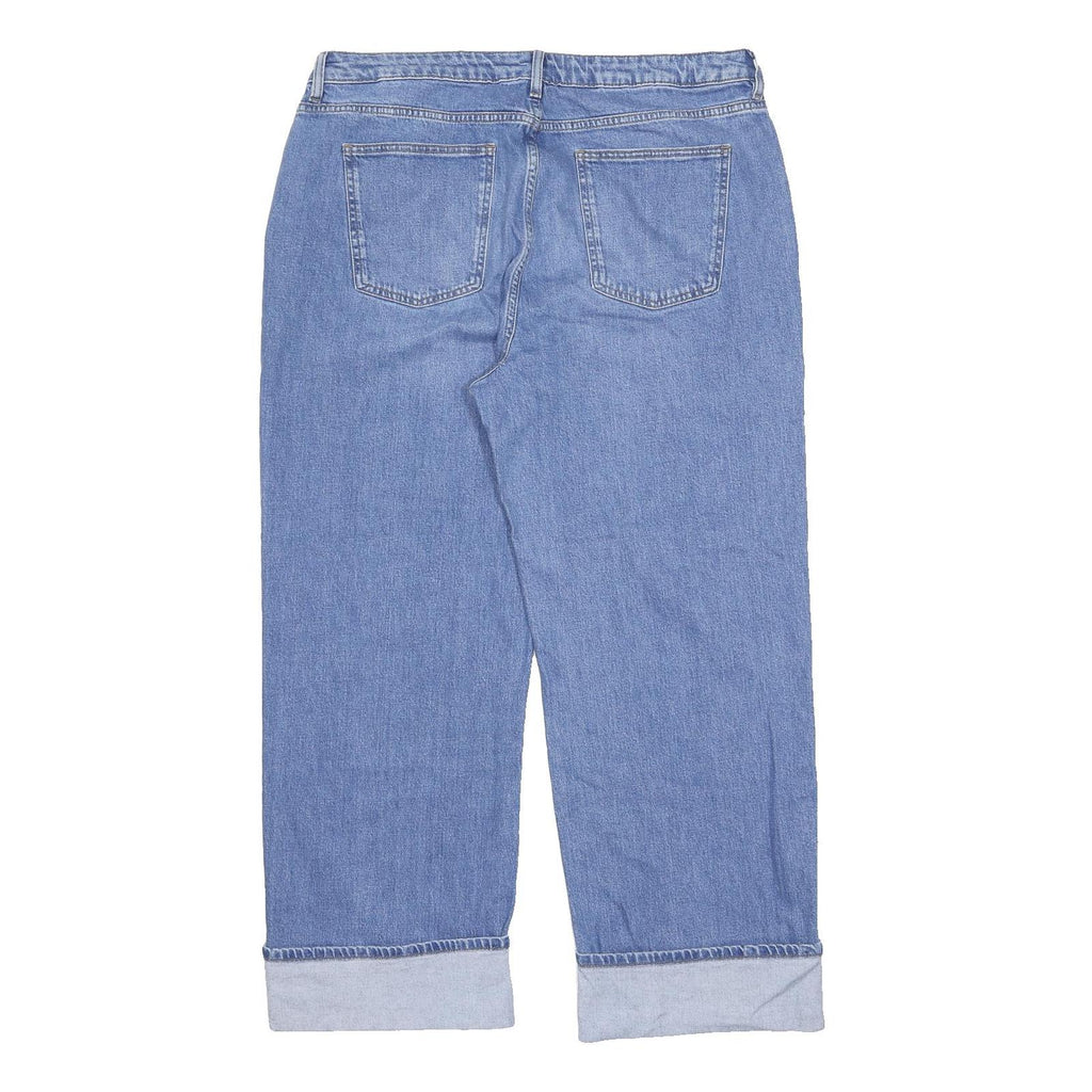 M&S Mens Jeans Blue Regular Straight Denim Light W40 L30 Casual Wear Zip