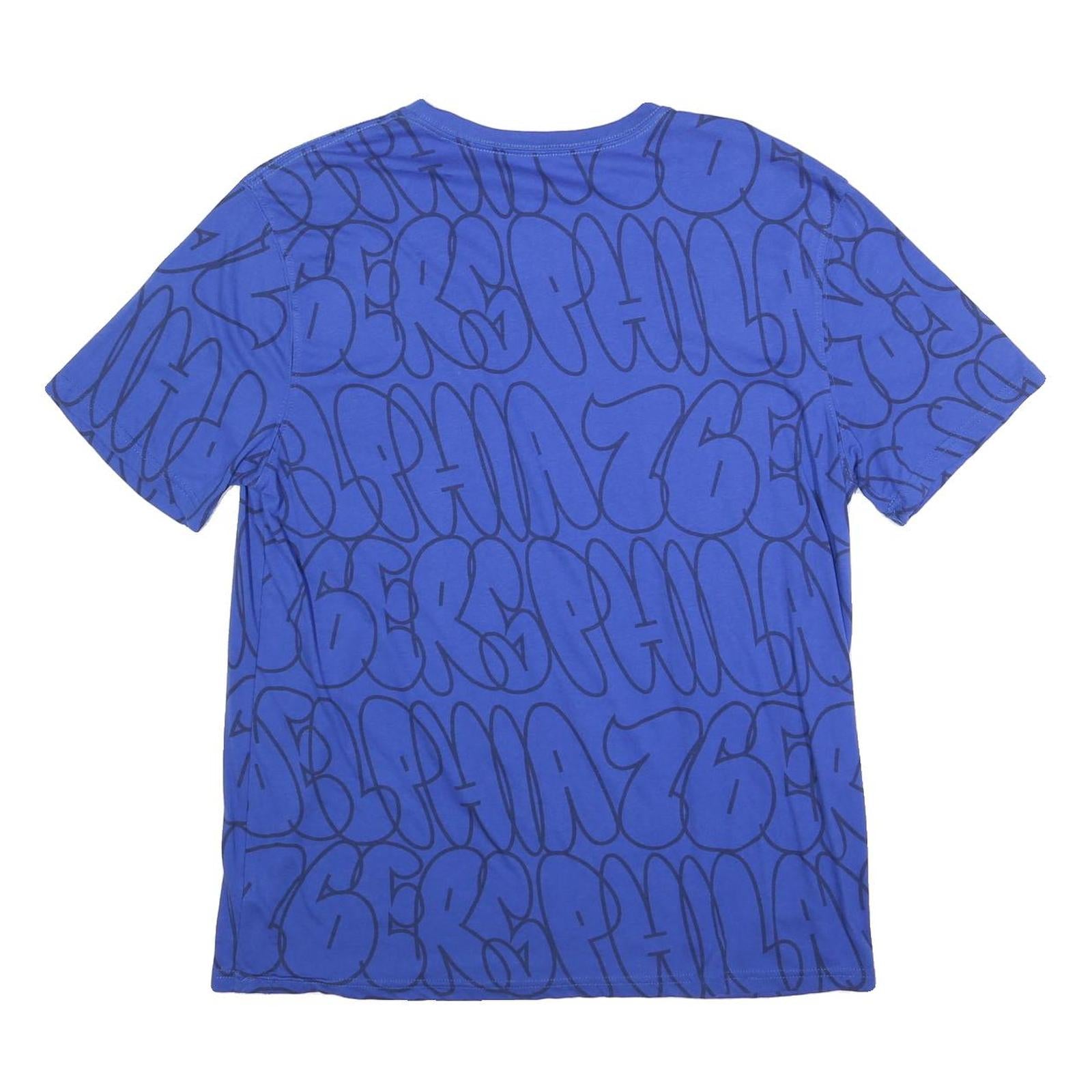 NBA Mens Blue Philadelphia 76ers Graphic T-Shirt XL Short Sleeve Crew Neck NBA