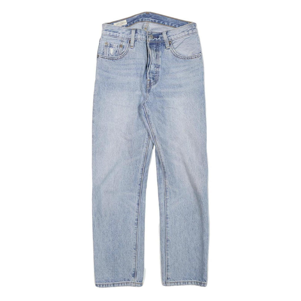 LEVI'S Womens Light Blue Denim Regular Fit Straight Leg Trousers W26 L25