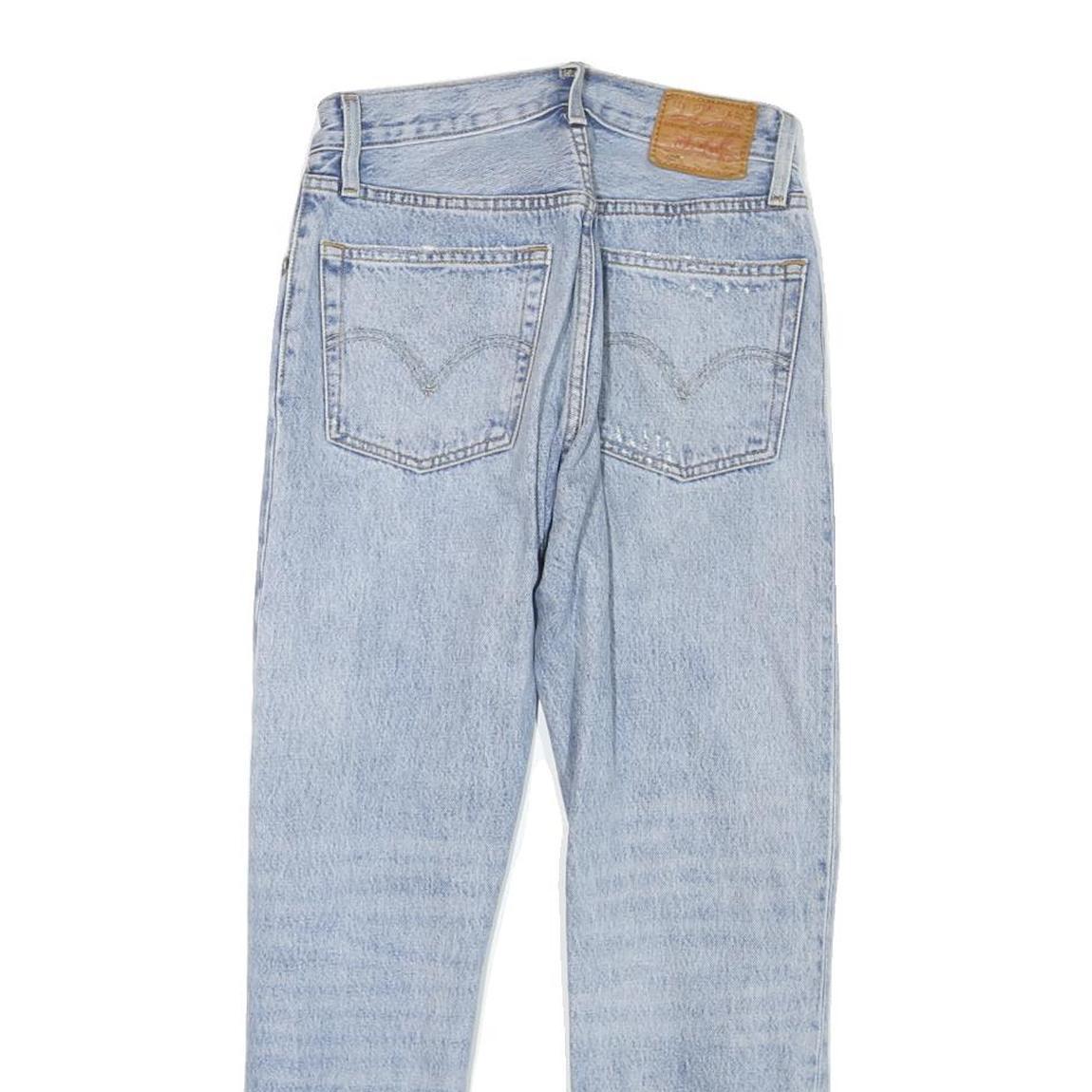 LEVI'S Womens Light Blue Denim Regular Fit Straight Leg Trousers W26 L25