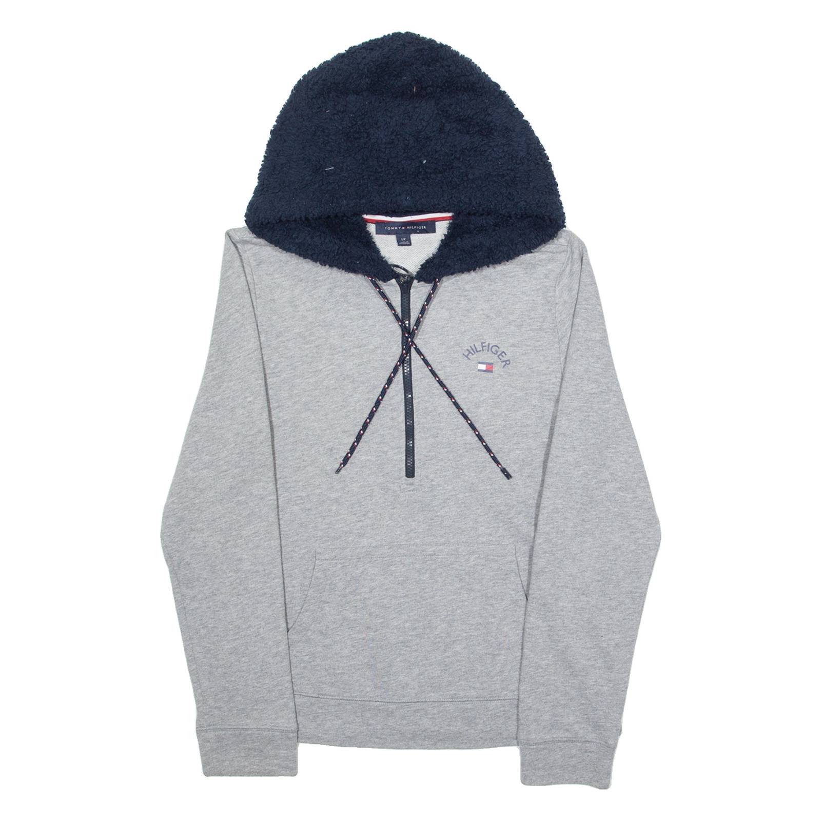 TOMMY HILFIGER 1/2 Zip Womens Grey Hoodie S