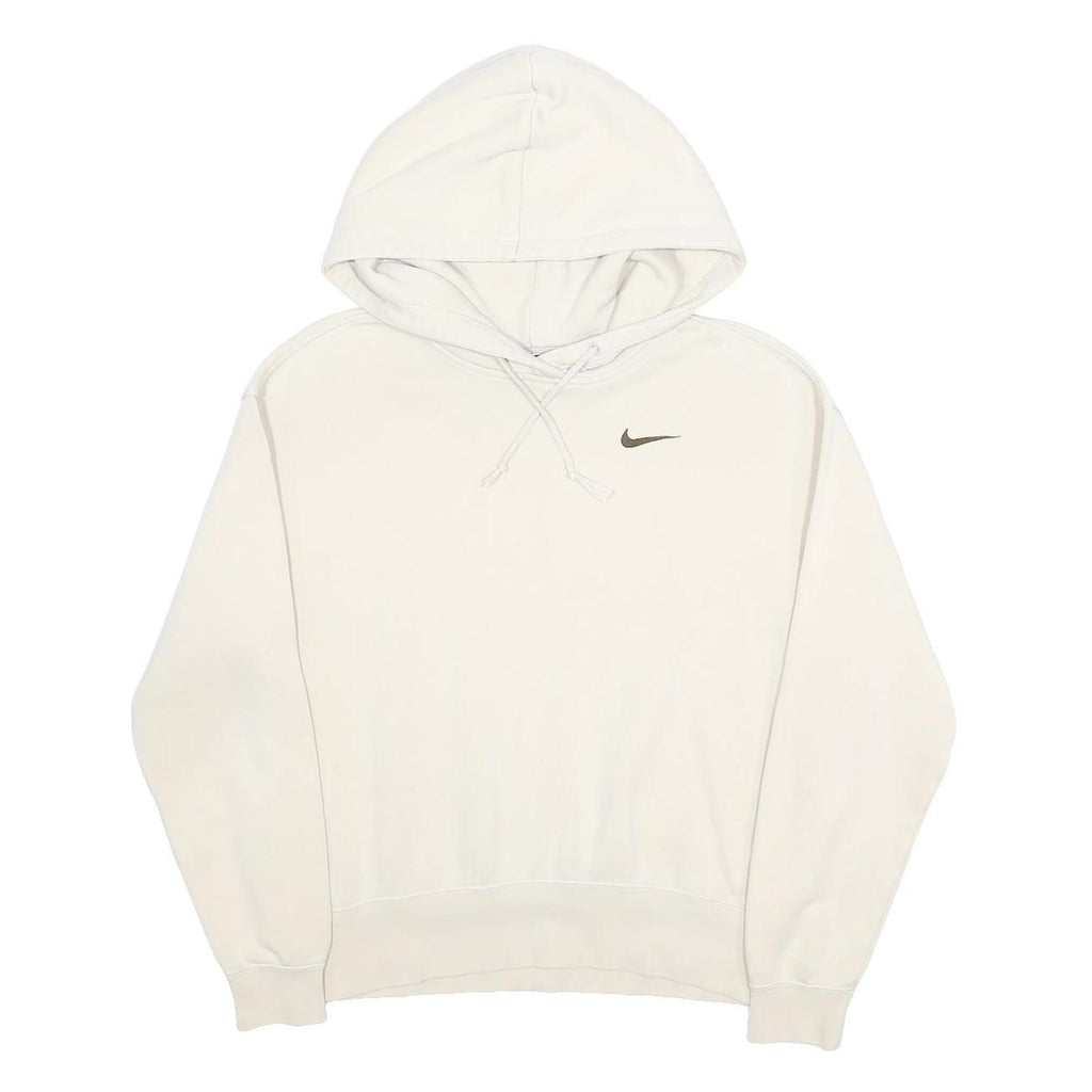 NIKE Womens White Pullover Hoodie XS Cotton Blend Casual Sportswear