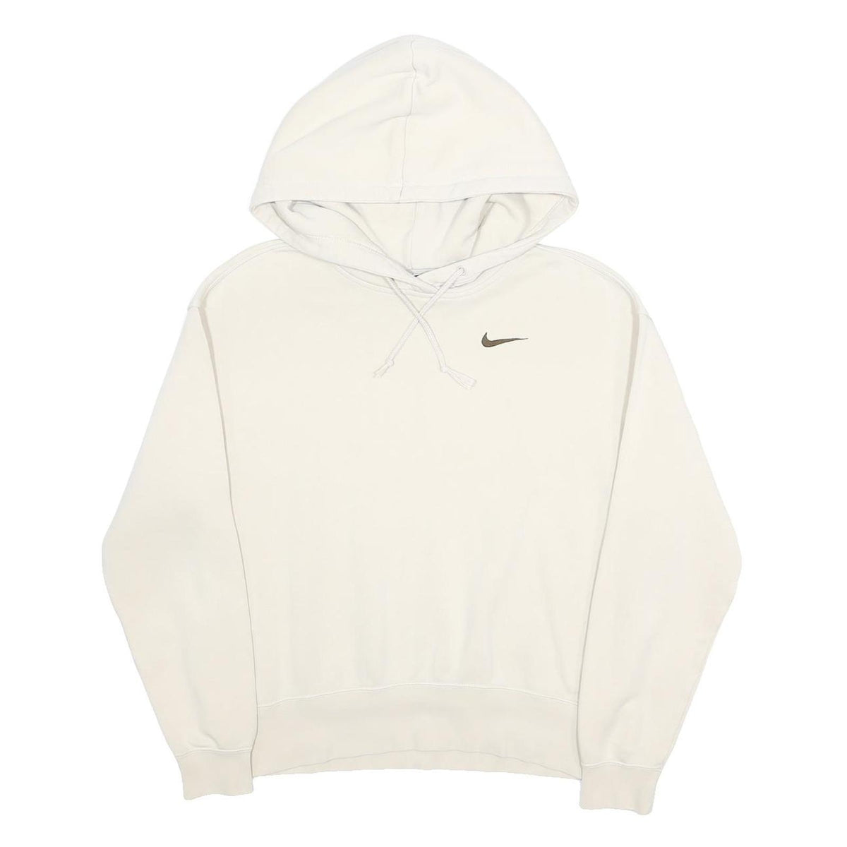 NIKE Womens White Pullover Hoodie XS Cotton Blend Casual Sportswear