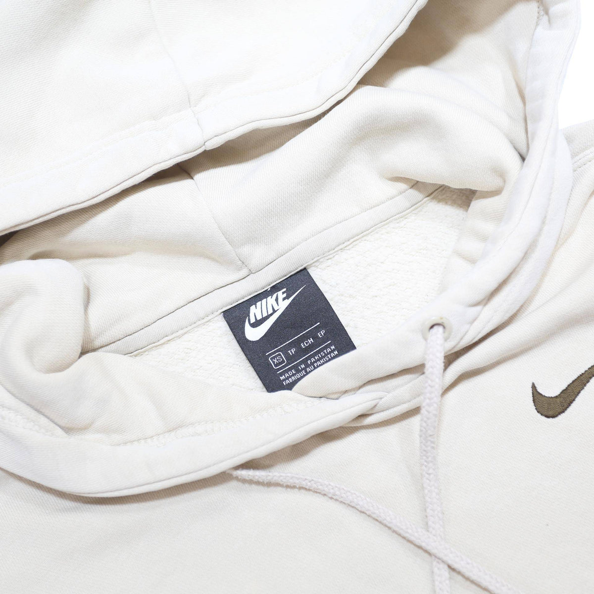 NIKE Womens White Pullover Hoodie XS Cotton Blend Casual Sportswear