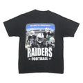 Mens Black Raiders Football Graphic T-Shirt M Short Sleeve Crew Neck Retro